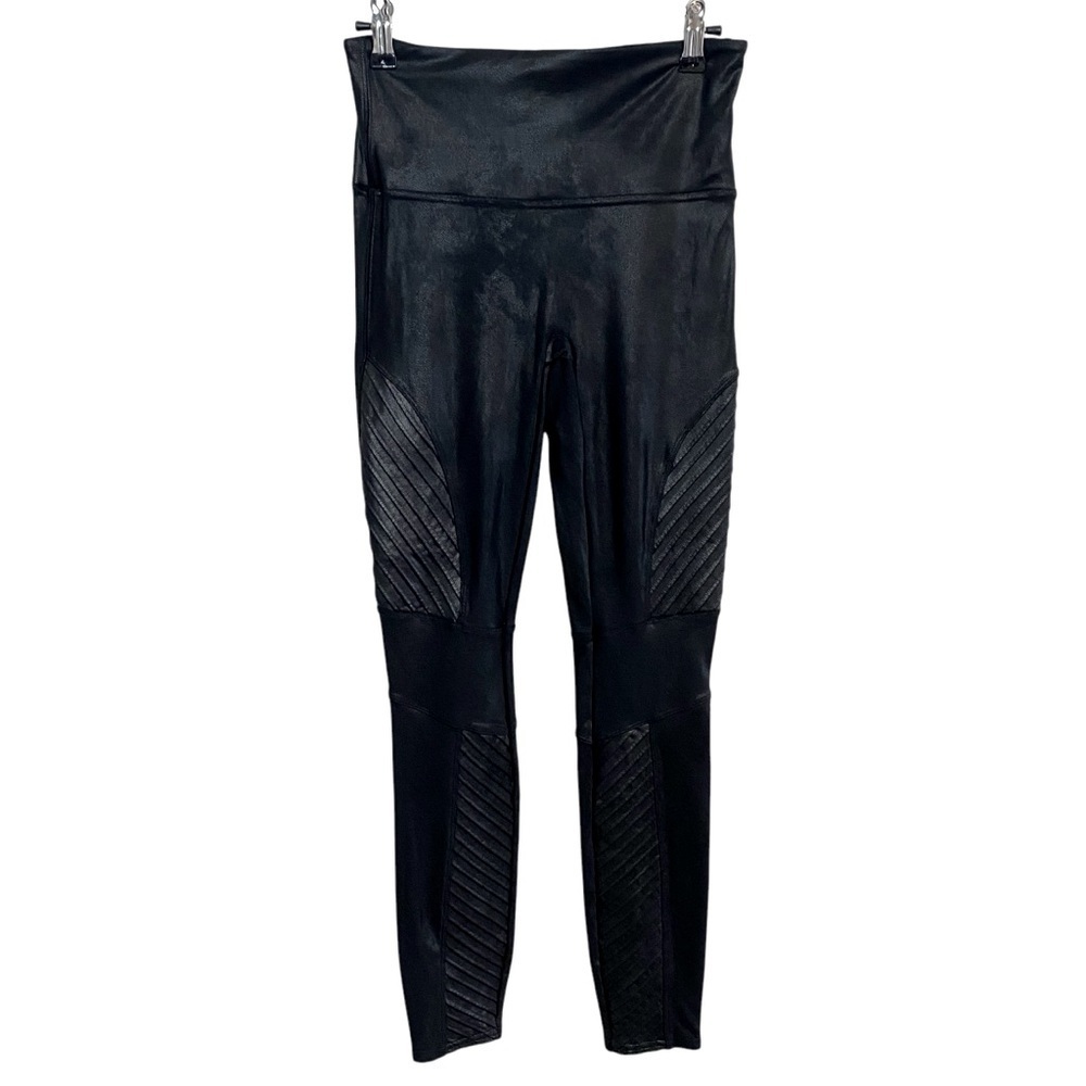 SPANX - Black Faux Leather Leggings - M